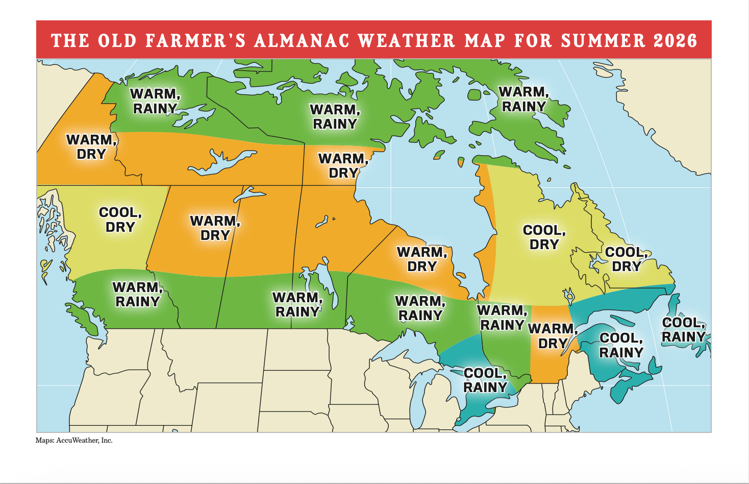 2026 Old Farmer S Almanac Almanac Com 2026 OFA Canada Summer Weather Map 